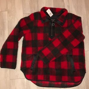 Woman’s Large Abercrombie Buffalo Plaid Sherpa